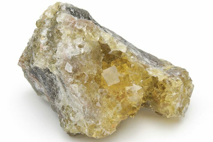 Gemmy, Yellow, Cubic Fluorite Cluster w/ Dolomite - Moscona Mine #219031